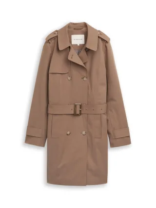 Tom Tailor - Trenchcoat aus wasserabweisendem Material taupe grey - Gr. - S