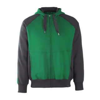 MASCOT Wiesbaden Kapuzensweatshirt mit Reißverschluss UNIQUE Grün / Schwarz M - 50566-963-0309-M