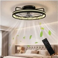 HOMCOM Deckenventilator mit Licht, 48 cm Durchmesser, Dimmbares Licht, 6 Geschwindigkeiten, Fernbedienung