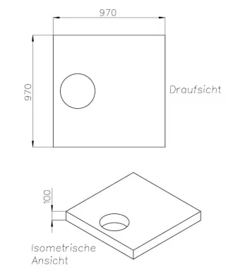 Neuesbad Wannenträger für Hoesch NIAS 100x100x1,5 SD 26155