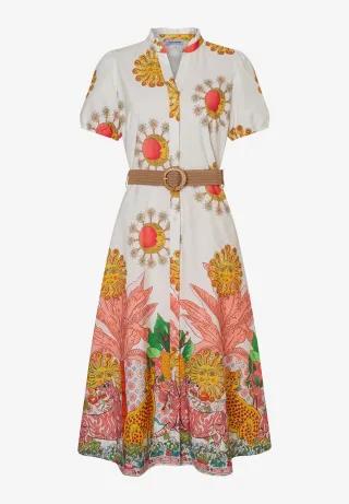 MORE & MORE - Printkleid sand - Gr. - 46