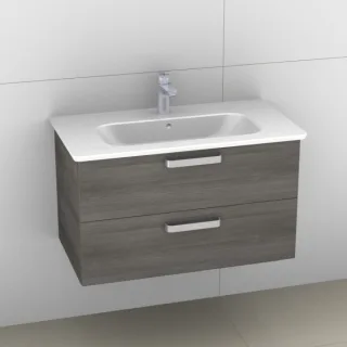 Artiqua 412 Waschtischunterschrank für Softmood T0558, Graphit Struktur quer, 412-WU2L-I35-7098-401 412-WU2L-I35-7098-401