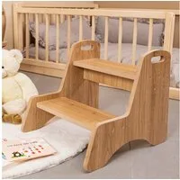 COZYCOLLECTIONS Tritthocker Montessori Tritthocker 2-stufig, Naturholz, bis 70 kg, 18M–6J (Tritthocker / Kindertritt / Steighilfe (2-stufig), 1 St., 1 Tritthocker mit 2 Stufen (bis 70 kg belastbar), Montessori: 2 Stufen + Griffe – Autonomie sicher ab