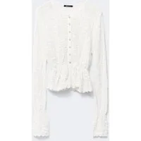 Gina Tricot Strickjacke Knitted crochet cardigan - Häkel Strickjacke Lochmuster - Damen