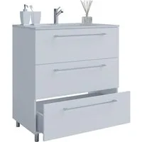 VCM Waschtisch 2 teilig Badmöbel-Set Waschplatz Badinos (Set, 2-St., 1x Unterschrank 1x Waschbecken)