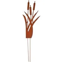 relaxdays Gartenstecker Schilf