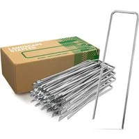GardenGloss Bodenanker Erdanker Verzinkt Ø3mm - 150mm x 30mm für Unkrautvlies, Zaun, Camping, (25-St), Spitze Enden