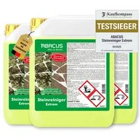 ABACUS Steinreiniger Extrem, Flechtenentferner, Steinreiniger Intensiv außen Grünbelagentferner (Entfernt sofort Algen, Schmutz, Grünbelag und Flechten, [- 15L Steinreiniger Extrem mit Sofortwirkung)