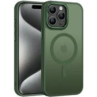 CoolGadget Handyhülle Magnet Hülle für iPhone 15 Pro Schutzhülle mit Metall Kamerarahmen 6,1 Zoll, magnetisches Schutzcase Matt Stoßfest kompatibel mit Magsafe Zubehör