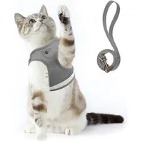 Ledander Hunde-Geschirr Katzengeschirr mit Leine für Hunde Katzen Weich Mesh No Pull, Hundegeschirr Reflektierende Verstellbare Atmungsaktive