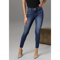 Aniston CASUAL Skinny-fit-Jeans regular waist - mit ausgefransten Beinabschluss