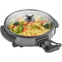 Royalty Line Topf-Set Elektrische Multi-Pizza-Party-Grill-Pfanne Elektropfanne, Material: Aluminium, Glas, Kunststoff