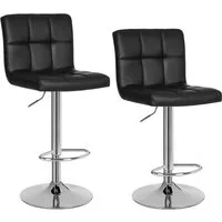 SONGMICS Barhocker Barstühle, höhenverstellbar, drehbar, Kunstleder (2er Set), für Küche, Esszimmer, Tresen