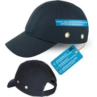 PRO FIT Sicherheitshelm, Baseballcap, Anstoßkappe in Baseballmützen Style, Uni Cap mit Schirm (1, Stück), aus waschbarer Baumwolle, mit Belüftungslöchern - Dunkelblau