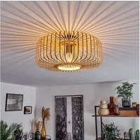 hofstein Deckenleuchte »Aidone« moderne Deckenlampe aus Metall/Bambus in Schwarz/Natur, ohne Leuchtmittel, Leuchte im modernen Design mit Lichteffekt, ø40cm, 1xE27