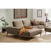W.SCHILLIG Ecksofa run, Designsofa mit tollem Sitzkomfort, bequem, L-Form, mit Holzsockel, Füße in Bronze pulverbeschichtet, Breite 319 cm