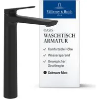 Villeroy & Boch Waschtischarmatur ohne Ablaufgarnitur, Wasserhahn Bad mit Keramikkartusche