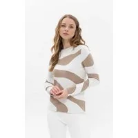 Passioni Strickpullover mit welligem Streifenmuster