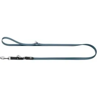 Dog Sport HUNTER stufenlos verstellbare Hundeführleine wolmar biothane x leder blau 1,9 cm