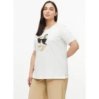 s.Oliver Kurzarmshirt T-Shirt T-Shirt mit Print und Schmuckdetails