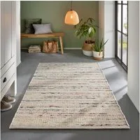 TaCa Home Wollteppich Wollteppich frei von Mottenschutzmitteln, rechteckig, Höhe: 10 mm, nachhaltige Schurwolle Wohnzimmer Schlafzimmer, Multi - 70 x 130 cm