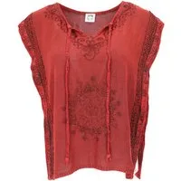 Guru-Shop T-Shirt Besticktes indisches Hippie Top, Boho chic.. Festival, Ethno Style, alternative Bekleidung