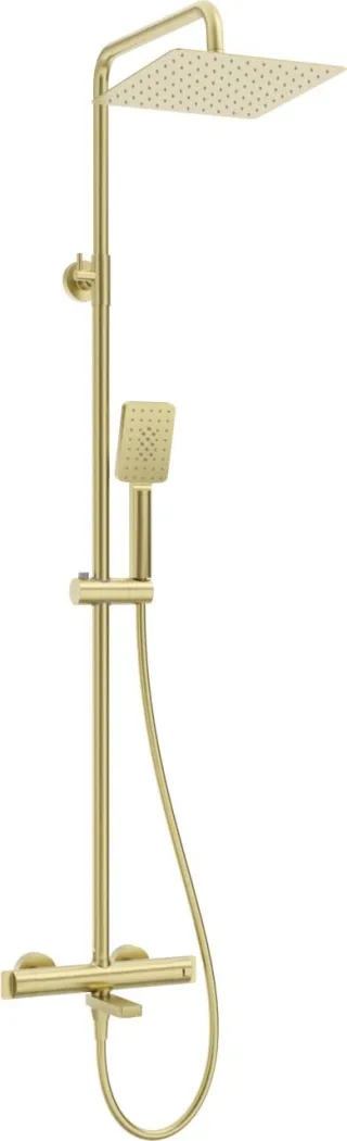 Neuesbad Duschsystem mit Thermostat Wannenarmatur, Oberfläche: gold gebürstet NB1DENAC_R1HT1