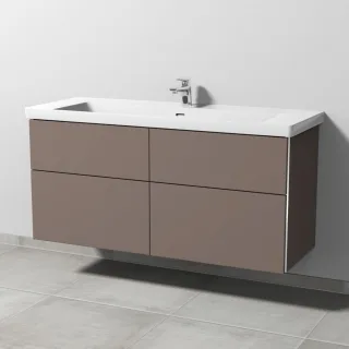 Sanipa 3way Waschtischunterbau zu Villeroy & Boch Subway 3.0 Waschtisch mit 4 Auszügen, Taupe-Matt BP8501T
