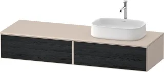 Duravit Zencha Konsolenwaschtischunterbau wandhängend Eiche Schwarz & Taupe Matt & Supermatt 1600x55 ZE4814R16830000
