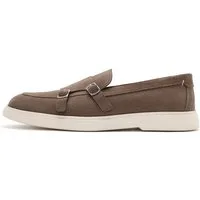 Derimod Monk-Schuhe aus Veloursleder Loafer Echtes Wildleder, Lederfutter, EVA-Sohle, Monk Strap
