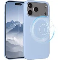 EAZY CASE Handyhülle für Apple iPhone 17 Pro Max Hülle Silikon 6,9 Zoll, Bumper Case MagSafe Matt Slimcover Silikonschutzhülle Hellblau