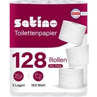 Satino Toilettenpapier 3-lagig - 128 Rollen (128-St. 128 Rollen á 150 Blatt)