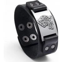 Eyecatcher Lederarmband Wickinger Wolf Silber Bronze Gold Armband verstellbar Mittelalter (kein Set, kein Set)