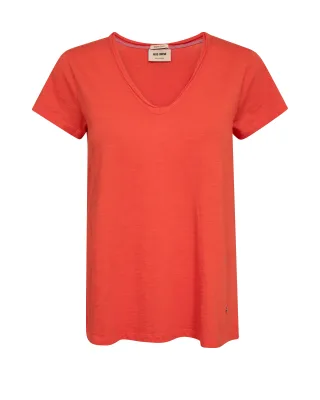 MOS MOSH - MMTulli V-SS Basic Tee spicy orange - Gr. - M