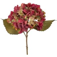Kunstblume Kunstblume HORTENSIE 46 cm. In Trockenblumenoptik. Rot-Grün BUNT, Gasper