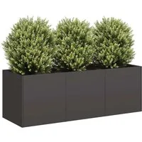 vidaXL Pflanzkübel, Pflanzkübel Schwarz 120x40x40 cm Kaltgewalzter Stahl