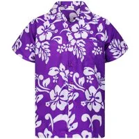 King Kameha Hawaiihemd "Hibiscus" Funky Hawaii-Hemd Herren Kurzarm Front-Tasche Stylish