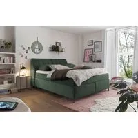set one by Musterring Boxspringbett Fairfield, Kopfteil in Kassenoptik, Metallfuß schwarz, Breite 160 oder 180 cm