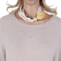MIRROSI Nickituch Schmales Halstuch mit magnetischem Clip, Damen Halstuch deal für Frühling,Sommer, Herbst