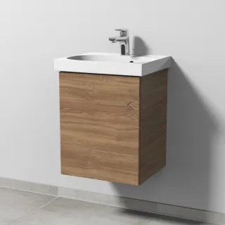 Sanipa 3way Waschtischunterbau zu Geberit Acanto Waschtisch mit 1 Tür, Eiche-Kansas SM41359