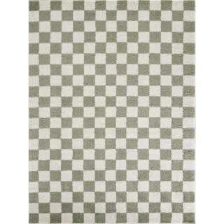 Livabliss Hochflorteppich, Grün, Textil, Kariert, Rechteckig, 200x275 cm, Oeko-Tex® Standard 100, in verschiedenen Größen erhältlich, Teppiche & Böden, Teppiche, Hochflorteppiche & Shaggys