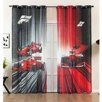 Gardinenbox Gardine (2 St), Ösen, halbtransparent, Polyester, Grobfaser »Seoul Collection« Digital Druck 2024120-2