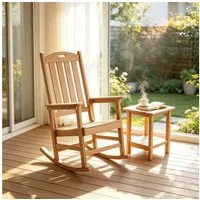 WILLIAMSPACE Schaukelstuhl Schaukelstuhl aus HIPS, wetterfest, mit Armlehnen, Garten & Terrasse