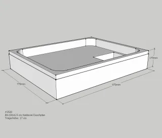 Neuesbad Wannenträger für Kaldewei Duschplan 100x80x6,5 SD21027