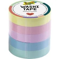 Folia Max Bringmann KG Klebeband folia Washi Tape Pastell 10mmx10m 5 Stück