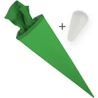itenga Schultüte itenga Set Grün Bastelschultüte Rohling 70 cm rund + Schultüten Spitze