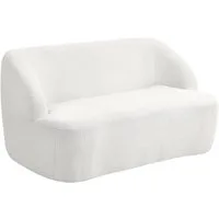 MC Star 2-Sitzer Sofa, geschwungenes Design, Polstersofa mit Fleece-Bezug, für Wohnzimmer, Schlafzimmer, Homeoffice, Cremeweiß