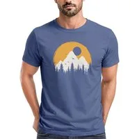 Neverless Print-Shirt Herren T-Shirt Outdoor Print Natural Badge Logo Wandern Fashion mit Print