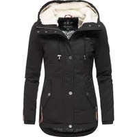 Marikoo Winterjacke Bikoo sportliche Damen Outdoor Baumwolljacke mit Kapuze