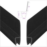 WITEN&NOCK Duschdichtung 2er Set schwarze Ersatzdichtung mit extra langer Dichtfahne 5-6mm, L: 50 cm, (2-St)